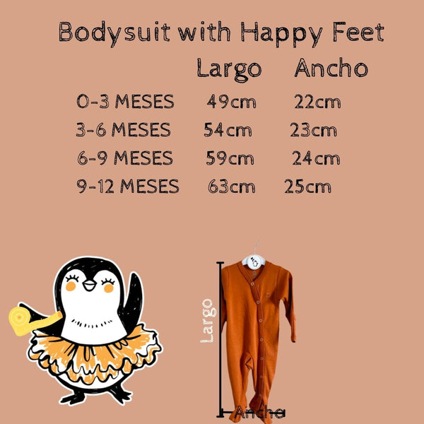 Bodysuit with Happy Feet - 100% Algodón